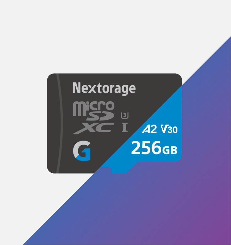 Gシリーズ｜microSDXC UHSI U3 V30 A2 メモリーカード＋SD変換アダプター Nextorage
